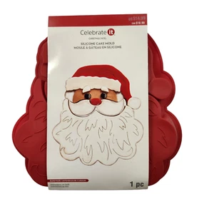 NIP Celebrate It Red Santa Claus Christmas Silicone Cake Mold Bakeware - Picture 1 of 3