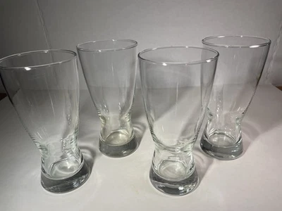 Juego de 4 vasos de cerveza redondos vintage transparentes Libbey Pilsner de 6-5/8"' de alto con patas Foto 1 de 4