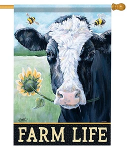 Holstein Cow House Flag - Picture 1 of 1