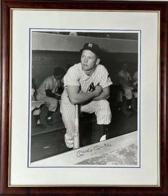 Mickey Mantle Autographed 16x20 Photo Framed (Pre-owned; As-is) JSA LOA - Image 1 of 3