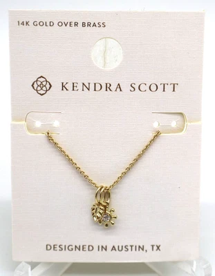 Collar Kendra Scott Leigh Dije Oro 14K Sobre Latón Nuevo Con Etiquetas Foto 1 de 4