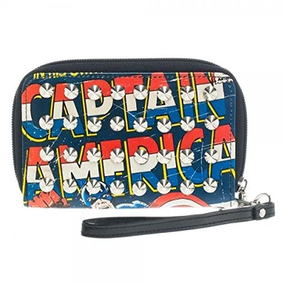Captain America Studded Zip Around Wallet - Image 1 of 2