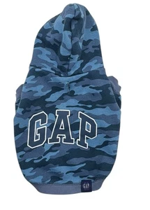 Gap Dog Hoodie Sweatshirt Size Small Blue Camo Pet Sweater Logo Puppy Hooded - Picture 1 of 9