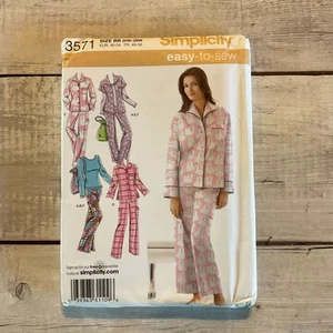 Simplicity 3571 Sewing Pattern Pajamas Knit Top Sleepwear Sizes 20W-28W UNCUT - Picture 1 of 3