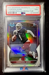 2022 Cameron Ward 1st Bowman Auto #34True Refractor /499 PSA 9 - Picture 1 of 3