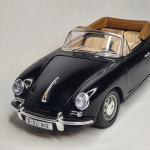 Bburago - 1961 Porsche 356B Cabriolet Black 1/24 Scale Diecast Car - See Photos - Picture 1 of 17