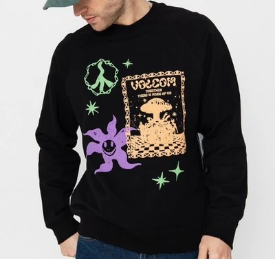 VOLCOM FA F RYGALSKI Men's Crew Sweatshirt - BLK - Medium - NWT - Image 1 of 2