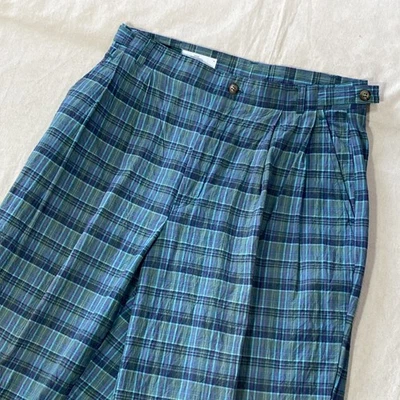 Pantalones plisados a cuadros vintage colores de Alexander Julian talla 32 se adapta a 30x31 Foto 1 de 4