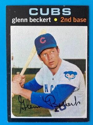 1971 Topps Baseball #390 Glenn Beckert Chicago Cubs EX/NM - Imagem 1 de 2