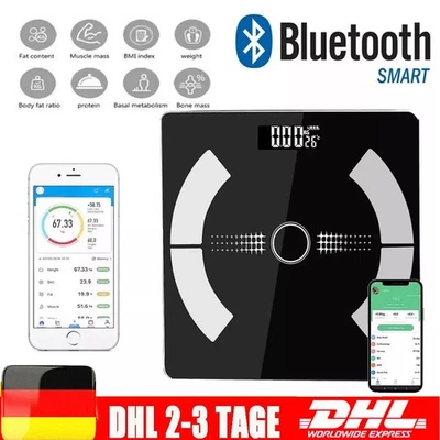 Personenwaage Körper Waage digital Display Bluetooth mit APP 180Kg - Bild 1 von 4