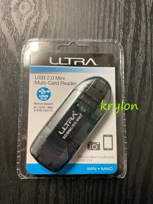 Ultra SDXC SDHC MMC Portable External USB 2.0 Card Reader Drive Retail Black - Image 1 of 4