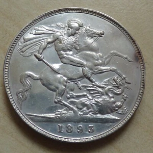 Queen Victoria Krone 1893 Silber schöne Erhaltung (myrefn18096) - Bild 1 von 11
