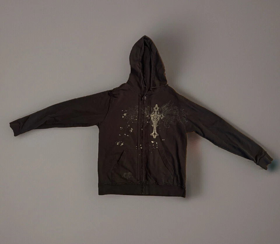 Sudadera con Capucha Arizona Vintage Fit Marca Y2K Like Affliction Estilo Cruz Grande Foto 1 de 4