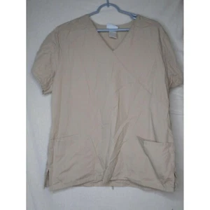 Solid Beige / Tan / Khaki Scrub Top SB Scrubs Medical Uniform - Picture 1 of 3