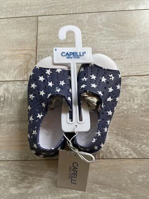 Capelli New York Baby Slip On Sneakers Size 5 Navy Blue with White Stars  - Image 1 of 4