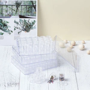 3 Sets Kunststoff Perlen Aufbewahrungsboxen Flaschenbehälter Perlengläser 26x29mm Gesamt 90 Stück - Bild 1 von 4