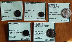 ANTONINIANI-FOLLIS-PENTANUMMO THEODOSIO,ANASTASIO I,GALLIENO,SOLONINA - Foto 1 di 2