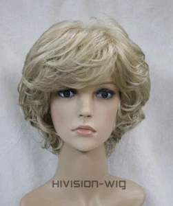Womens Short Curly Straight Wigs Natural Brown Blonde Bob Wavy Hair Wig Cosplay - Picture 1 of 73
