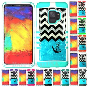 for Samsung Galaxy S9 & Plus KoolKase Hybrid Cover Case - Crystal Chevron Anchor - Picture 1 of 9