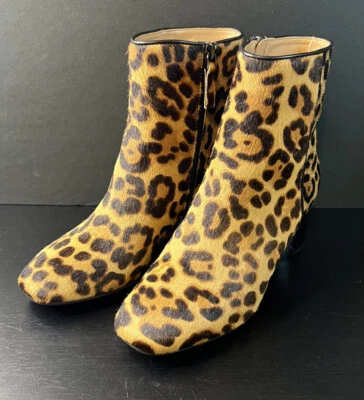 Аэрозоли Myla леопард печать замши ботильоны женщин размер 6 2,5» блок каблук-B18 - Изображение 1 из 4