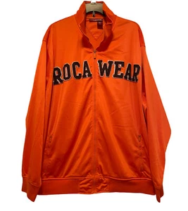 Vintage Y2K 3XL Rare Rocawear Retro Hip Hop Zip Orange Track Jacket Preowned - Picture 1 of 11