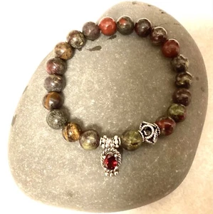 Handgefertigtes 925 Sterling Silber Armband. multi edelsteine.  Stretch Gr. 7,24-7,5 - Bild 1 von 4