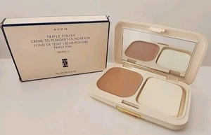 Avon Foundation Triple Finish Creme To Powder Foundation ALMOND New NOS - Picture 1 of 3