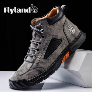 Flyland Herren Mode Vintage Chukka Leder Stiefeletten Handarbeit Schuhe - Bild 1 von 68
