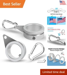 Weather-Resistant Flagpole Spinning Ring Clips - Adjustable for Various Sizes - Picture 1 of 9