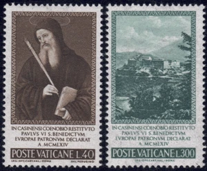 1965 Vatican City SC# 414-415 - View of Monte Cassino - M-NH - Picture 1 of 2