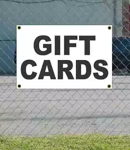 2x3 GIFT CARDS Black & White Banner Sign NEW Discount Size & Price FREE SHIP - Picture 1 of 3