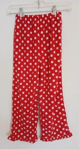 Carters Girls Kids Red White Polka Dot Ruffled Bottom Fleece PJ Lounge Pants 8 - Picture 1 of 3