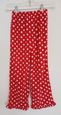 Pantalones de salón Carters niñas niños rojo blanco lunares con volantes parte inferior polar PJ 8 Foto 1 de 3