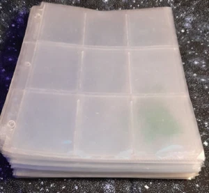 3 x 3 9 sleeve card pocket binder sheets x10 holds 18 cards - Picture 1 of 5