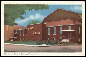 1954 The Arena Simcoe Ontario Canadá Vintage Fotogelatina Postal EX - Imagen 1 de 2
