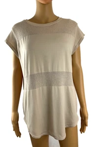 Mujer Varley Beige, Manga Corta Top, Mangas Corte Láser, Yugo, Cintura, Talla S-M - Imagen 1 de 12