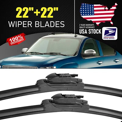 Limpiaparabrisas sin soporte 22" 22" para GMC Yukon XL 1500/2500 2007-2008 Foto 1 de 4