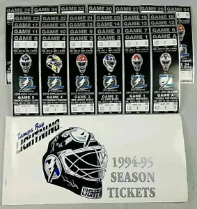 BOLETOS DE HOCKEY DE TEMPORADA TAMPA BAY LIGHTNING 1994-1995 - EXCELENTE ESTADO - Imagen 1 de 2