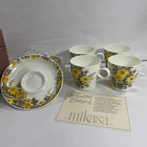 Mikasa Bone China Somerset 4 Cups & Saucers New Old Stock In Box  #A7716 Vintage - Picture 1 of 12