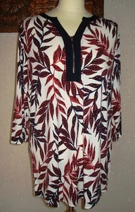 Stretch-Tunika,Shirt v.Helena Vera,Gr.40/42,3/4 Arm,creme,marine,Neu - Bild 1 von 3
