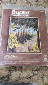 Vintage Bucilla Needlepoint " Country Lane" Canvas 14x18 New In Package - Picture 1 of 3