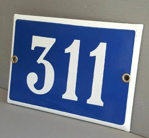 Vintage French house number 311 door sign for door gate wall portal street entry Cover
