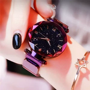 Luminous Dial Women Watch with Magnetic Mesh Band, Quartz Movement, Alloy Case - Picture 1 of 16