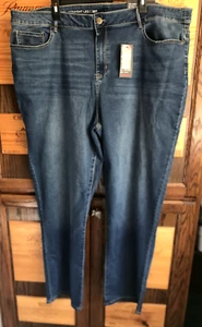 The Avenue Women 's 5-Pocket Straight Leg Knit Denim Stretch Jeans (28T) - Picture 1 of 6