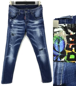 Pantalone Jeans Uomo Dsquared2 Skinny Dan Jean Blu Navy Denim Indaco Italia Taglia 46 - Foto 1 di 23