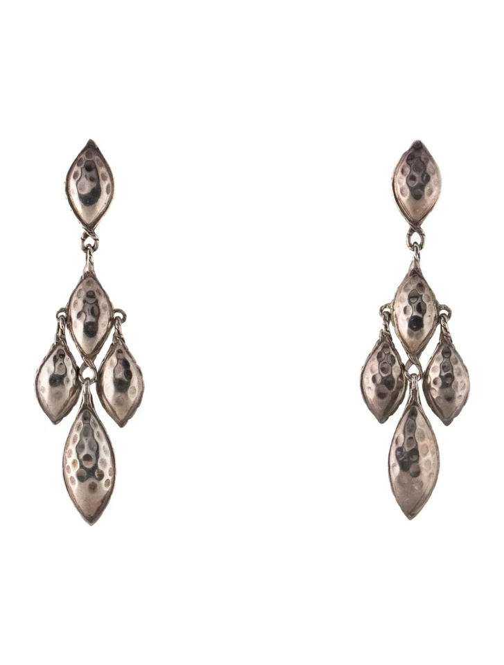 John Hardy Palu Hammered Chandelier Earrings Sterling Silver 925 2.25” Women’s - Image 1 of 4