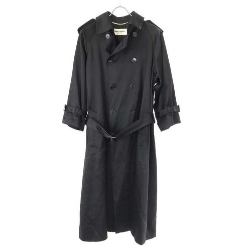 SAINT LAURENT (YSL) SAINT LAURENT PARIS 14SS TRENCH LUNGO RASO 340111 YA42J NERO Usato0