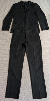 Braveman Men Sz 38S/32W Black Polyester Slim Fit Jacket & Dress Pants Suit Set24 - Image 1 of 4