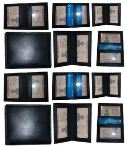 Lote de 12 fundas para tarjetas de visita de cuero delgado tarjeta de crédito 2 ventanas de identificación mew bnhukjm - Imagen 1 de 15
