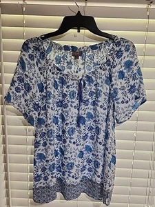 J.jill Womens Blue Floral Top Size XL NWOT Originally $89 - Picture 1 of 8